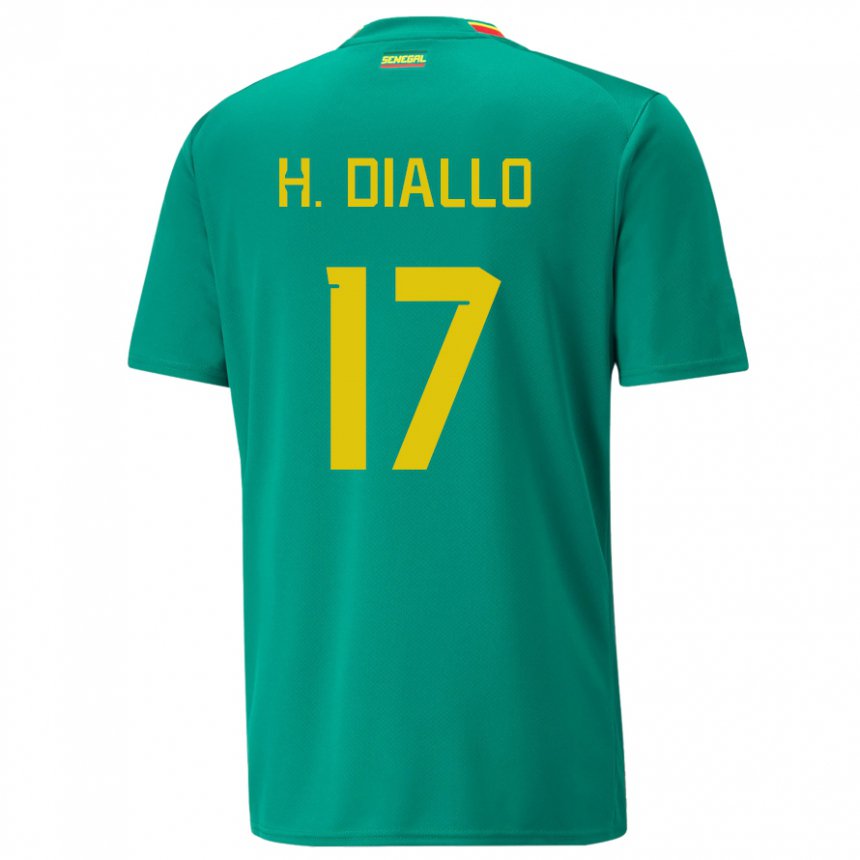 Criança Camisola Senegalesa Hapsatou Malado Diallo #17 Verde Alternativa 22-24 Camisa Brasil