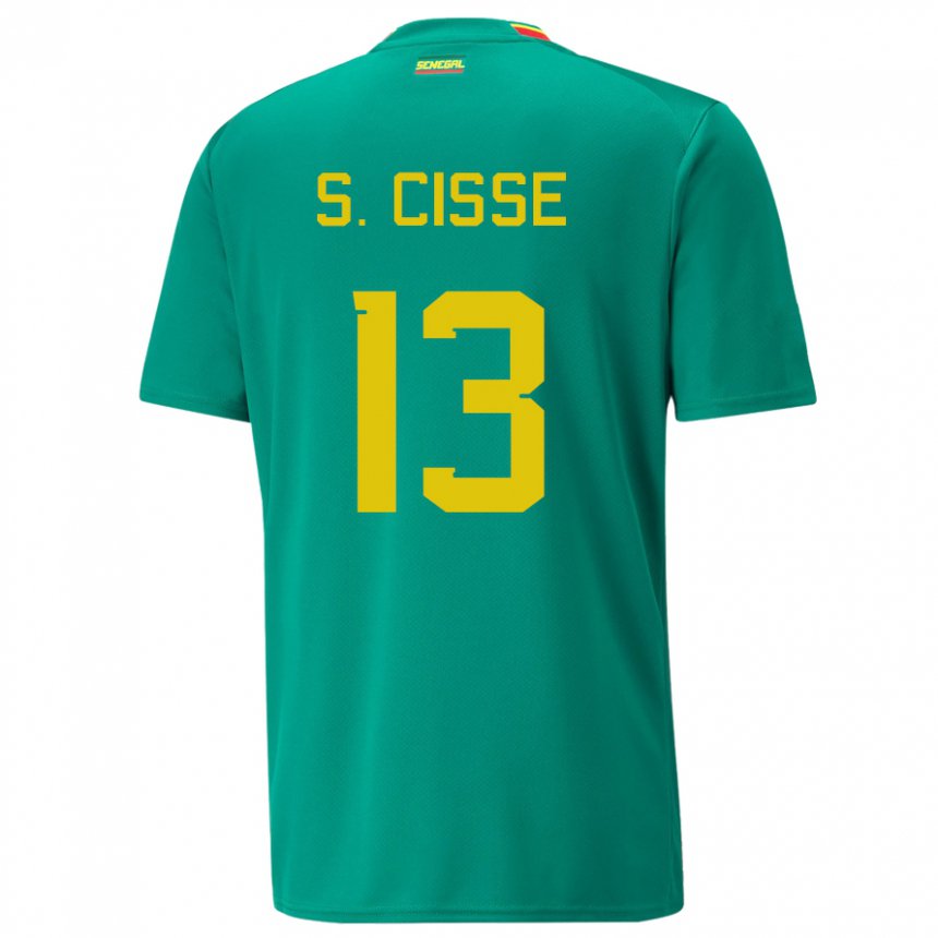 Criança Camisola Senegalesa Souleymane Cisse #13 Verde Alternativa 22-24 Camisa Brasil