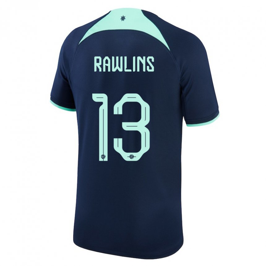 Criança Camisola Australiana Joshua Rawlins #13 Azul Escuro Alternativa 22-24 Camisa Brasil