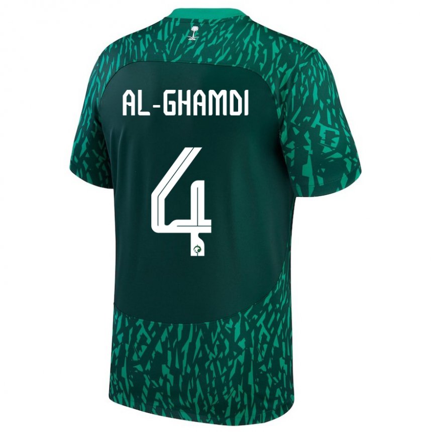 Criança Camisola Saudita Talah Al Ghamdi #4 Verde Escuro Alternativa 22-24 Camisa Brasil