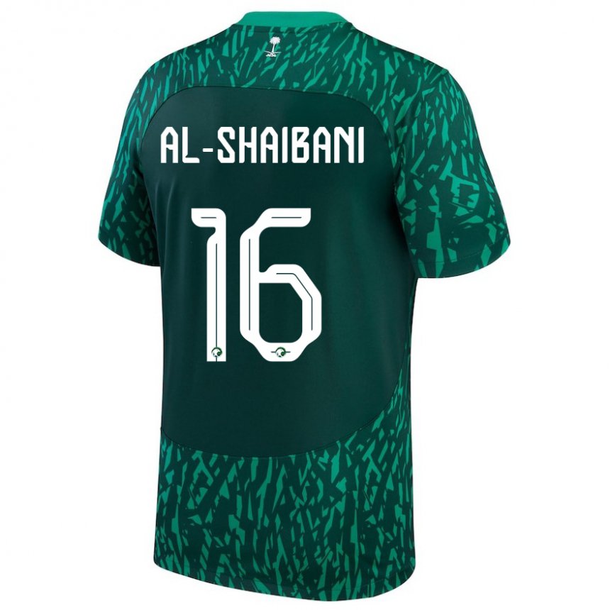 Criança Camisola Saudita Asrar Al Shaibani #16 Verde Escuro Alternativa 22-24 Camisa Brasil