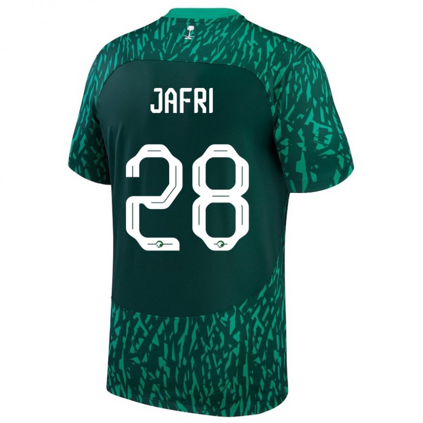 Criança Camisola Saudita Farah Jafri #28 Verde Escuro Alternativa 22-24 Camisa Brasil