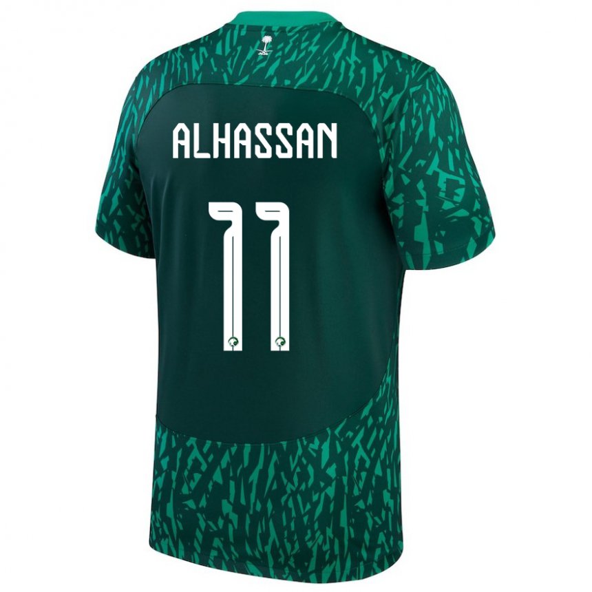 Criança Camisola Saudita Abbas Alhassan #11 Verde Escuro Alternativa 22-24 Camisa Brasil