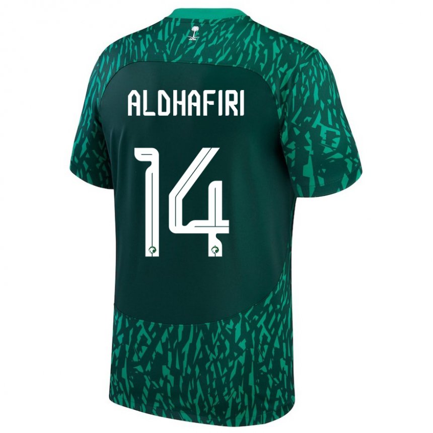 Criança Camisola Saudita Jathob Aldhafiri #14 Verde Escuro Alternativa 22-24 Camisa Brasil