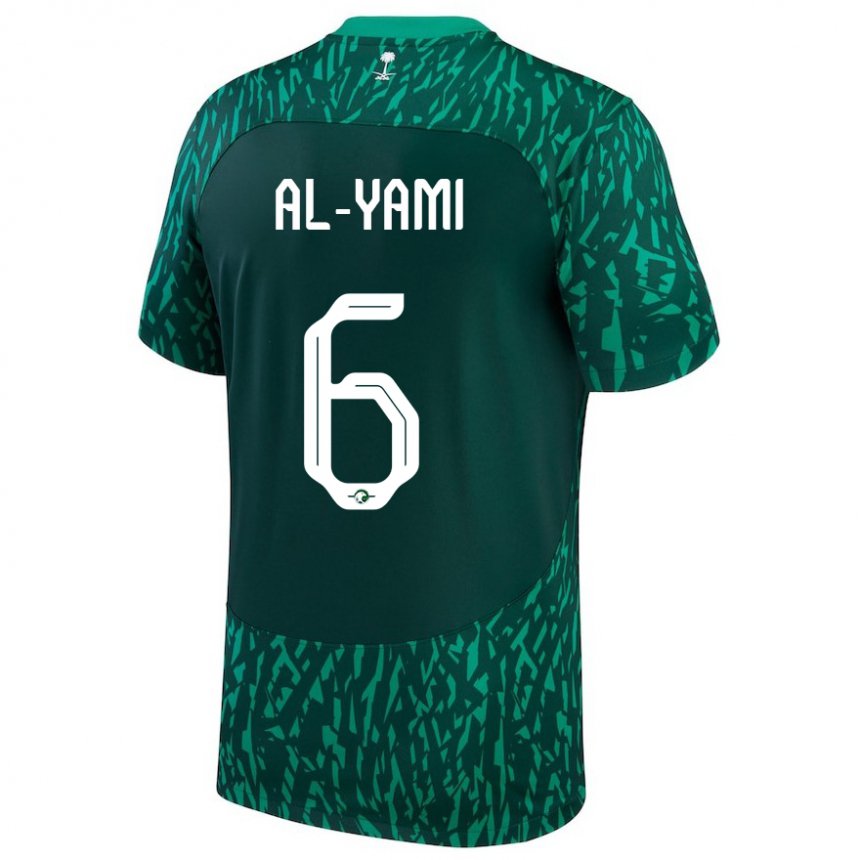 Criança Camisola Saudita Mohammed Al Yami #6 Verde Escuro Alternativa 22-24 Camisa Brasil