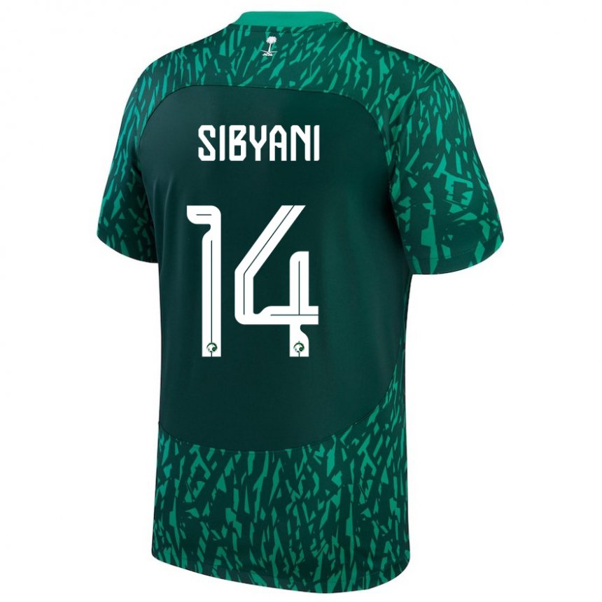 Criança Camisola Saudita Meshal Sibyani #14 Verde Escuro Alternativa 22-24 Camisa Brasil