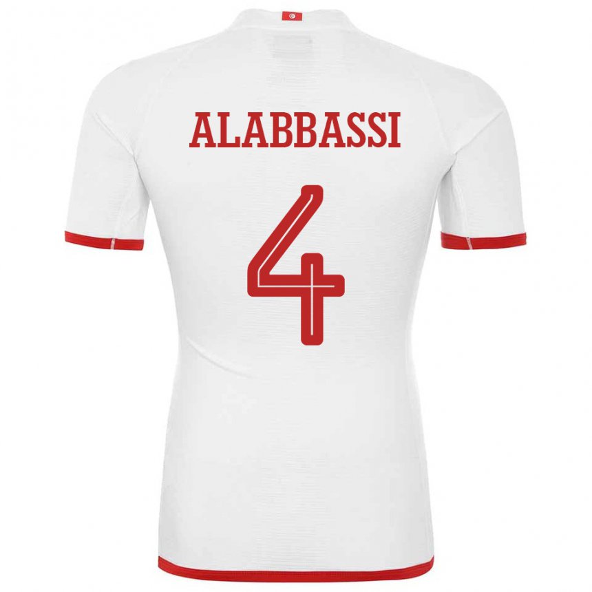 Criança Camisola Tunisiana Chaima Alabbassi #4 Branco Alternativa 22-24 Camisa Brasil