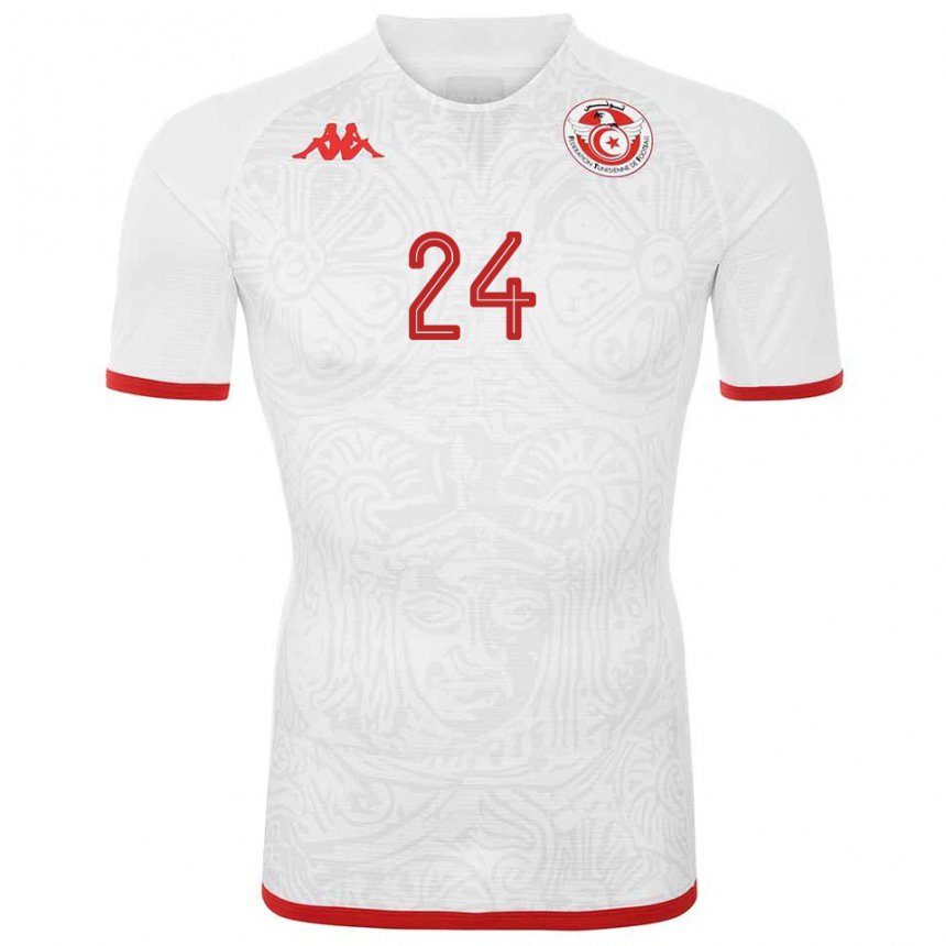 Criança Camisola Tunisiana Mohamed Amine Khechiche #24 Branco Alternativa 22-24 Camisa Brasil