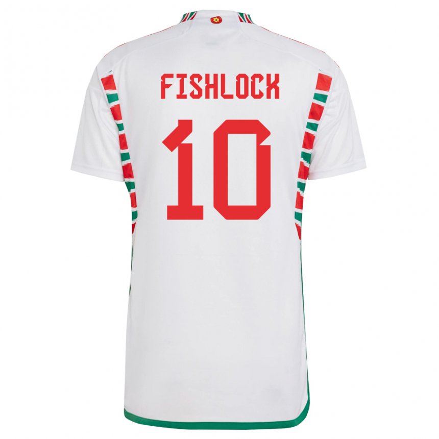 Criança Camisola Galesa Jessica Fishlock #10 Branco Alternativa 22-24 Camisa Brasil