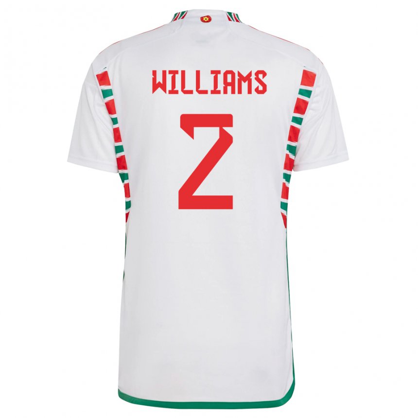 Criança Camisola Galesa Morgan Williams #2 Branco Alternativa 22-24 Camisa Brasil