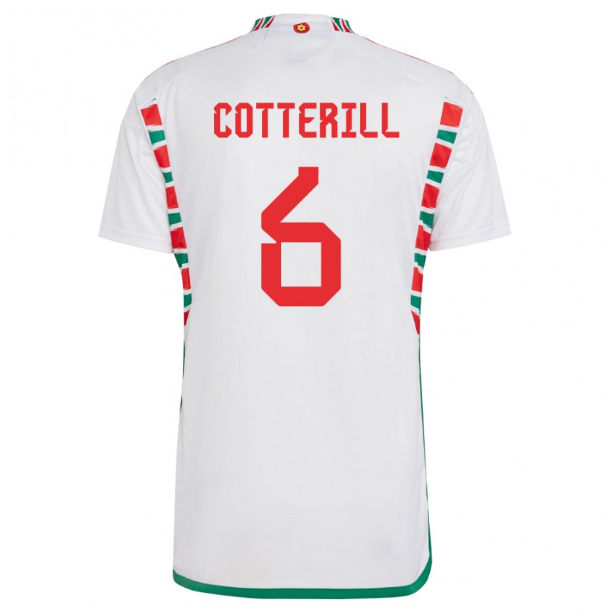 Criança Camisola Galesa Joel Cotterill #6 Branco Alternativa 22-24 Camisa Brasil