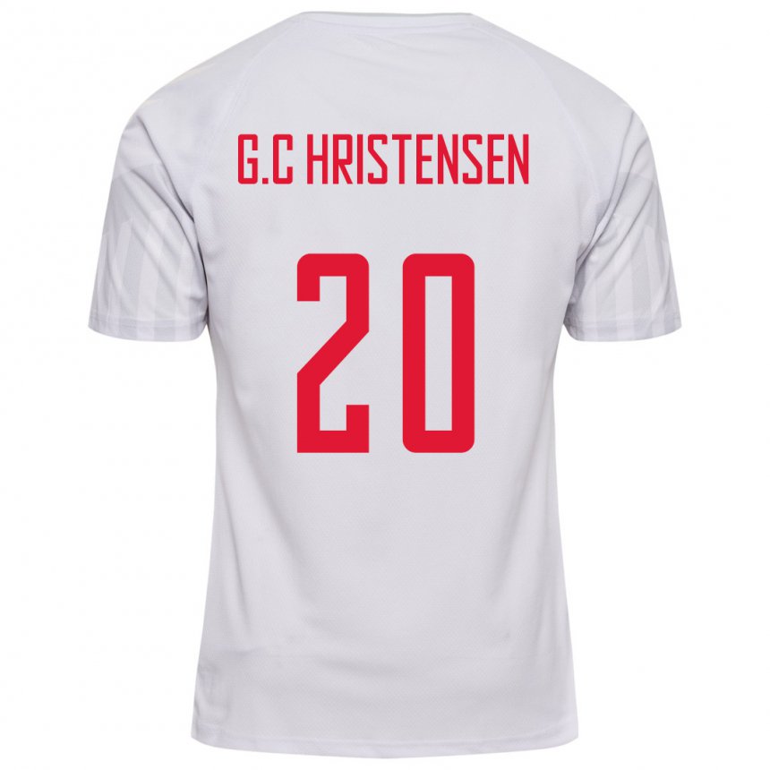 Criança Camisola Dinamarquesa Gustav Christensen #20 Branco Alternativa 22-24 Camisa Brasil