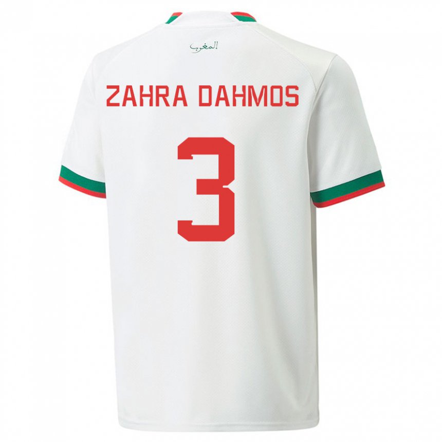 Criança Camisola Marroquina Fatima Zahra Dahmos #3 Branco Alternativa 22-24 Camisa Brasil