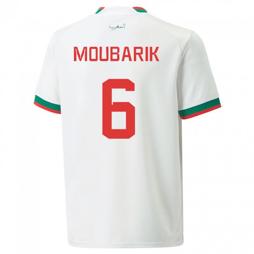 Criança Camisola Marroquina El Mehdi Moubarik #6 Branco Alternativa 22-24 Camisa Brasil