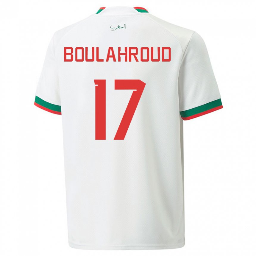 Criança Camisola Marroquina Charaf Eddine Boulahroud #17 Branco Alternativa 22-24 Camisa Brasil