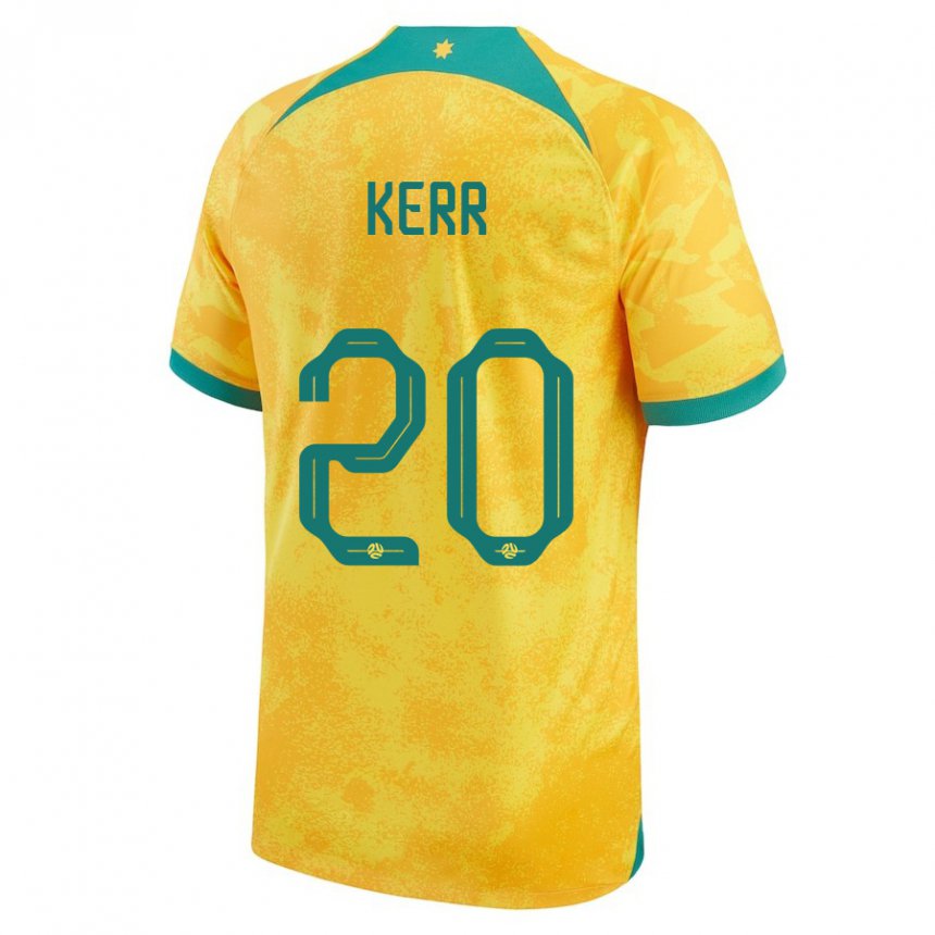Homem Camisola Australiana Sam Kerr #20 Dourado Principal 22-24 Camisa Brasil