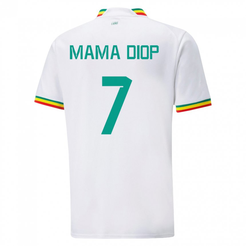 Homem Camisola Senegalesa Mama Diop #7 Branco Principal 22-24 Camisa Brasil