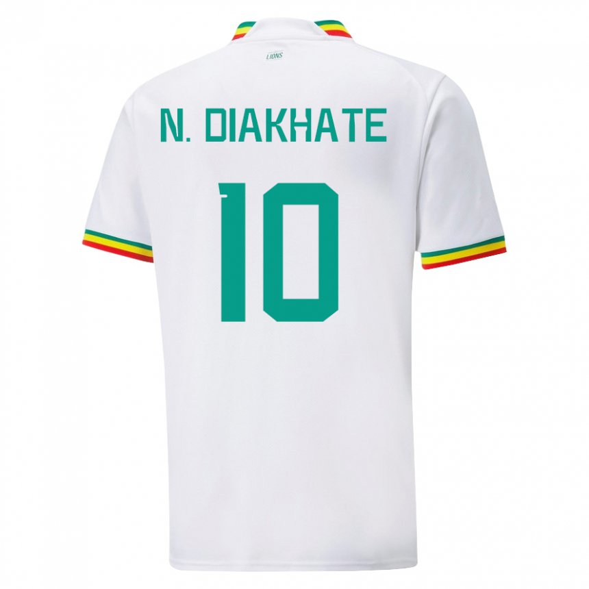 Homem Camisola Senegalesa Ndeye Awa Diakhate #10 Branco Principal 22-24 Camisa Brasil