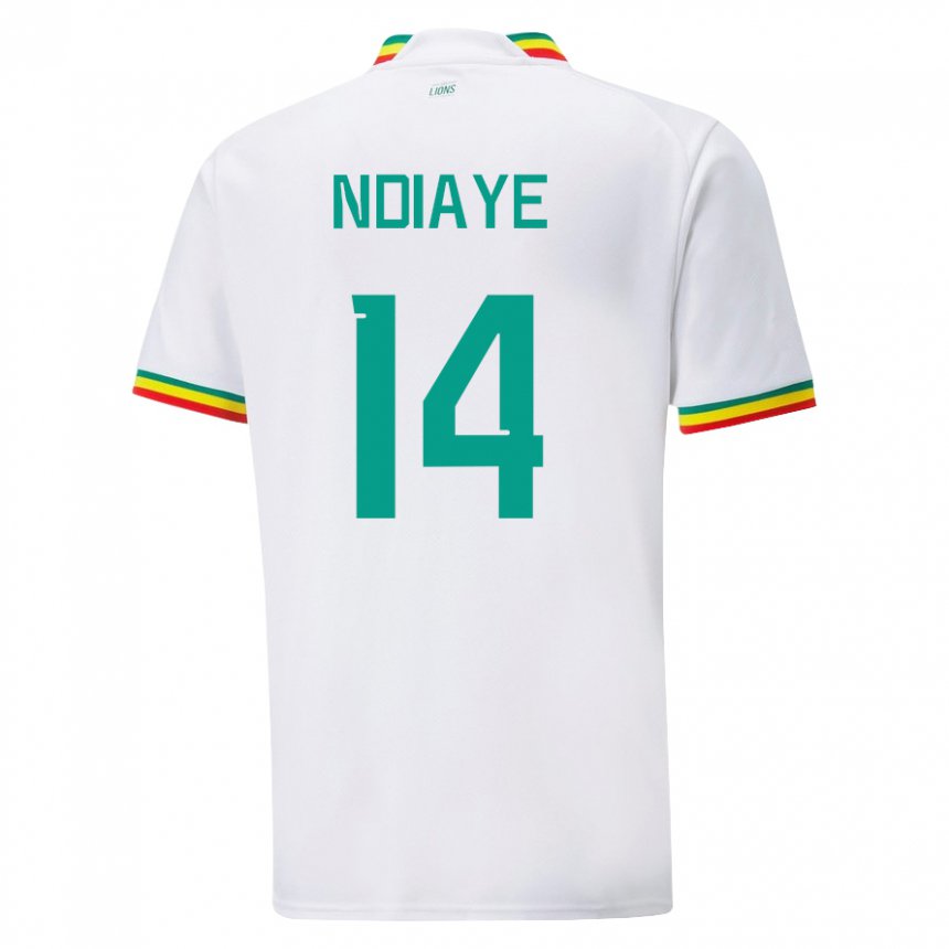 Homem Camisola Senegalesa Salimata Ndiaye #14 Branco Principal 22-24 Camisa Brasil