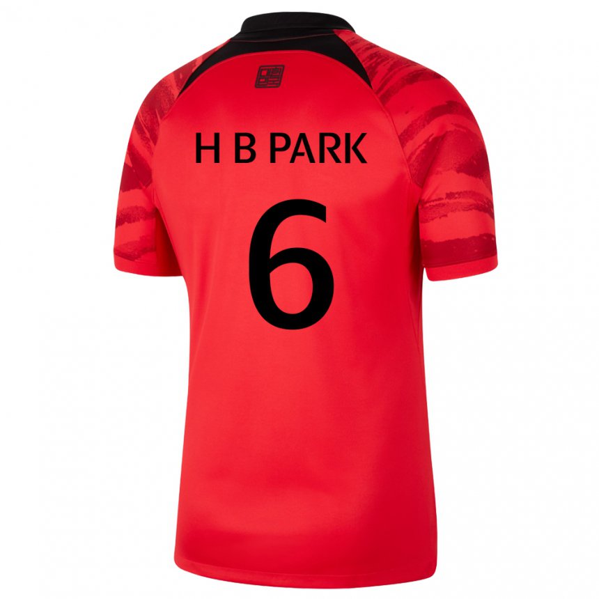 Homem Camisola Sul‑coreana Park Hyeon Bin #6 Vermelho Preto Principal 22-24 Camisa Brasil