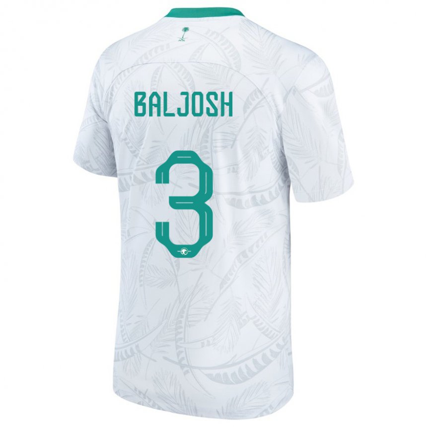 Homem Camisola Saudita Turki Baljosh #3 Branco Principal 22-24 Camisa Brasil