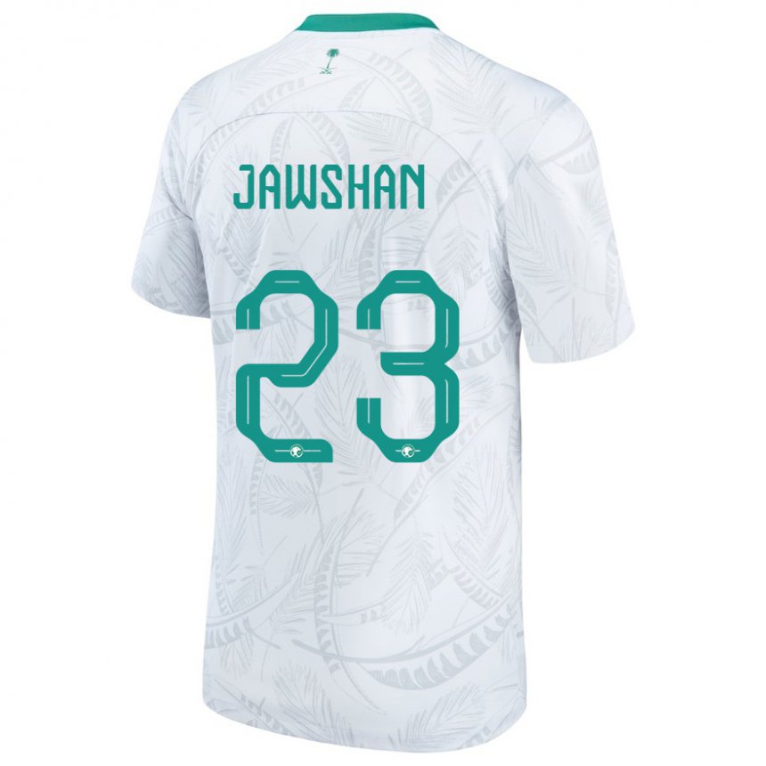 Homem Camisola Saudita Yazeed Jawshan #23 Branco Principal 22-24 Camisa Brasil