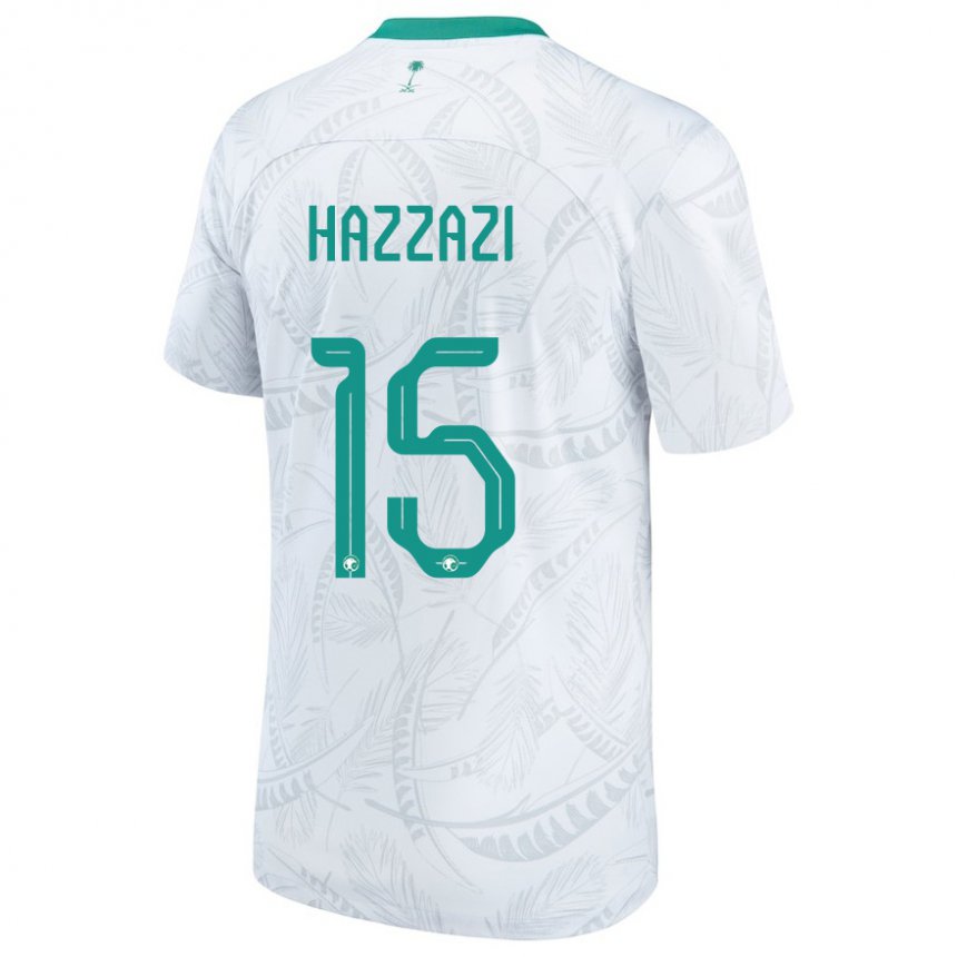Homem Camisola Saudita Mohammed Hazzazi #15 Branco Principal 22-24 Camisa Brasil