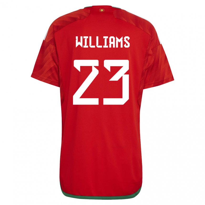 Homem Camisola Galesa Chloe Williams #23 Vermelho Principal 22-24 Camisa Brasil