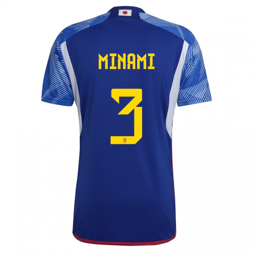 Homem Camisola Japonesa Moeka Minami #3 Azul Real Principal 22-24 Camisa Brasil