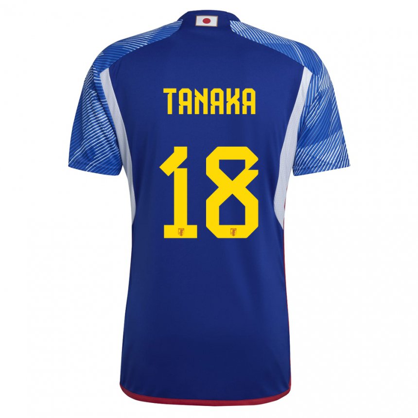 Homem Camisola Japonesa Momoko Tanaka #18 Azul Real Principal 22-24 Camisa Brasil
