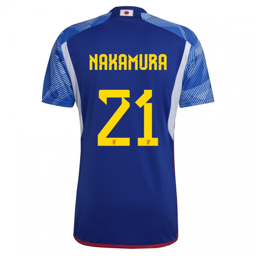 Homem Camisola Japonesa Jiro Nakamura #21 Azul Real Principal 22-24 Camisa Brasil