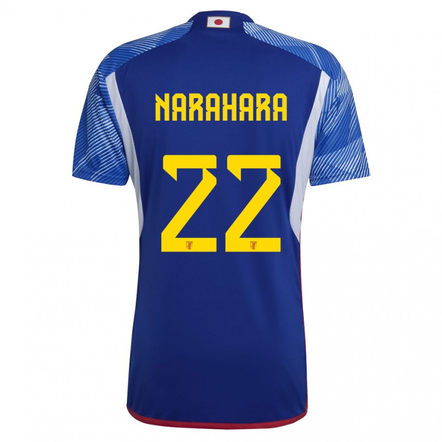 Homem Camisola Japonesa Yoshiki Narahara #22 Azul Real Principal 22-24 Camisa Brasil