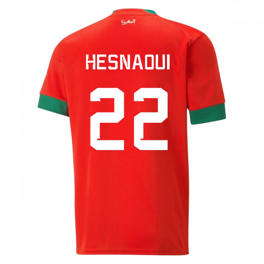 Homem Camisola Marroquina Hind Hesnaoui #22 Vermelho Principal 22-24 Camisa Brasil