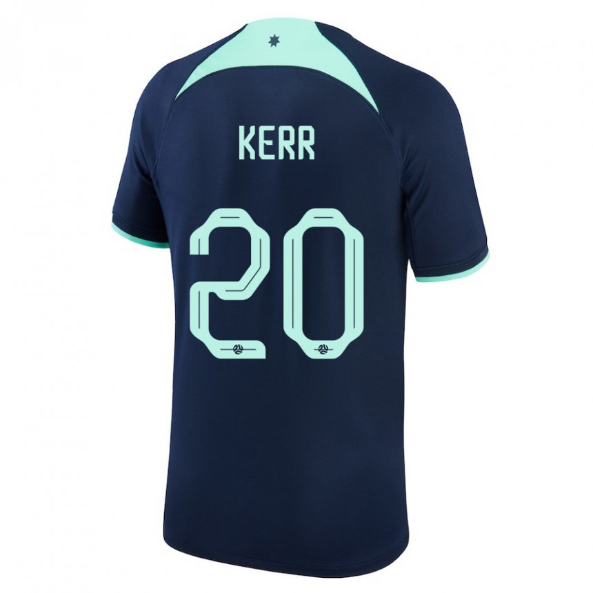 Homem Camisola Australiana Sam Kerr #20 Azul Escuro Alternativa 22-24 Camisa Brasil