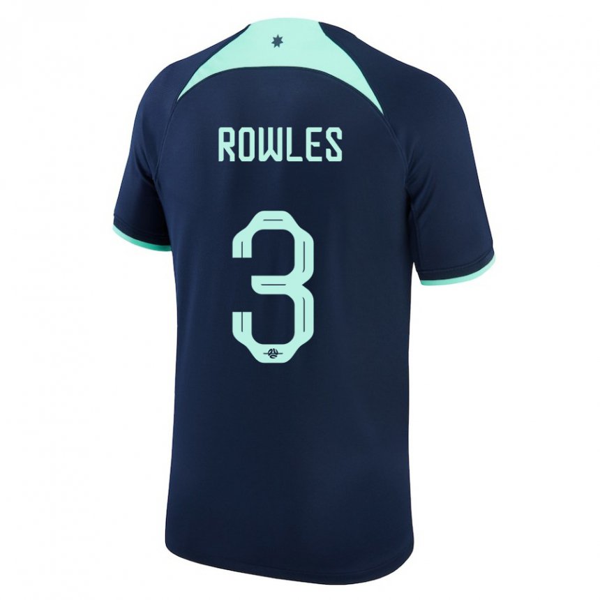 Homem Camisola Australiana Kye Rowles #3 Azul Escuro Alternativa 22-24 Camisa Brasil
