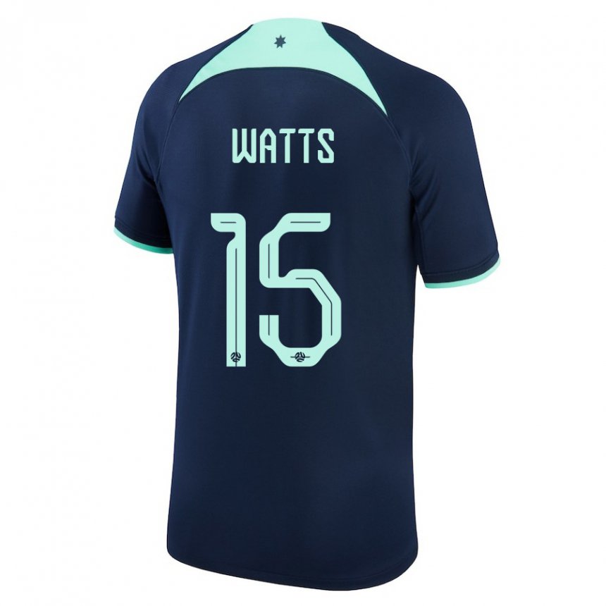Homem Camisola Australiana Caleb Watts #15 Azul Escuro Alternativa 22-24 Camisa Brasil