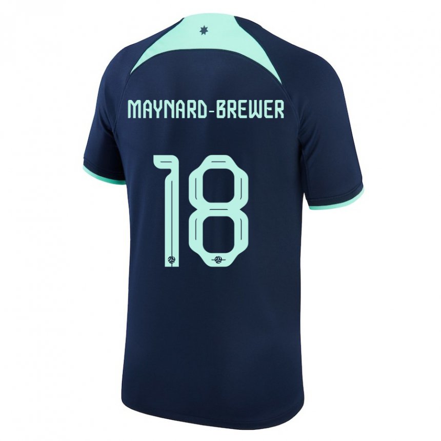 Homem Camisola Australiana Ashley Maynard Brewer #18 Azul Escuro Alternativa 22-24 Camisa Brasil