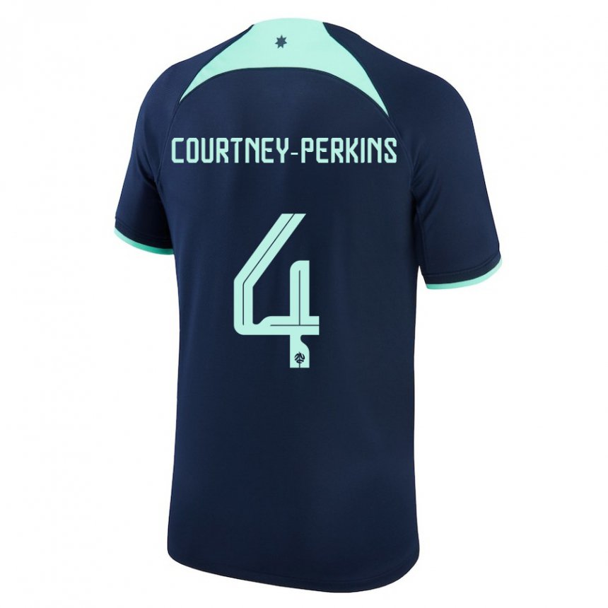 Homem Camisola Australiana Jordan Courtney Perkins #4 Azul Escuro Alternativa 22-24 Camisa Brasil