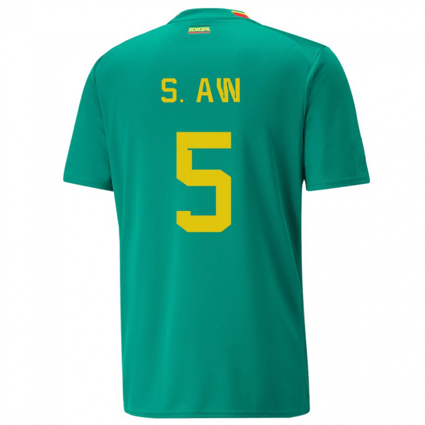 Homem Camisola Senegalesa Souleymane Aw #5 Verde Alternativa 22-24 Camisa Brasil