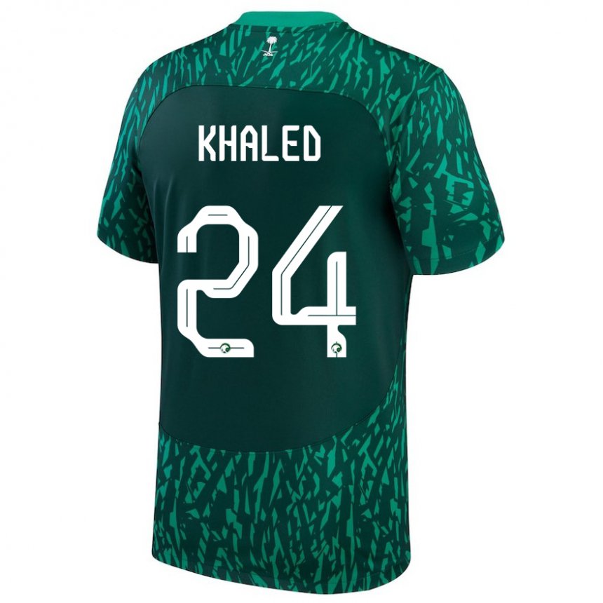 Homem Camisola Saudita Atheer Khaled #24 Verde Escuro Alternativa 22-24 Camisa Brasil