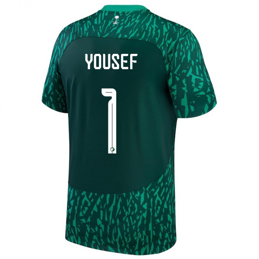 Homem Camisola Saudita Hamed Yousef #1 Verde Escuro Alternativa 22-24 Camisa Brasil