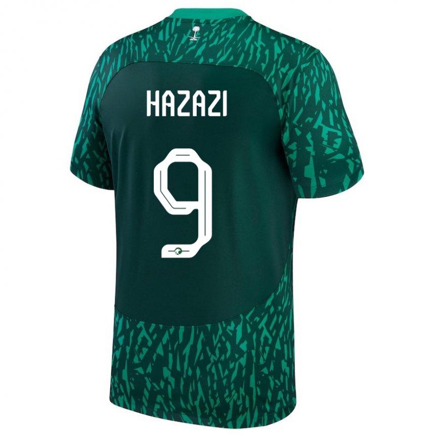 Homem Camisola Saudita Sulaiman Hazazi #9 Verde Escuro Alternativa 22-24 Camisa Brasil