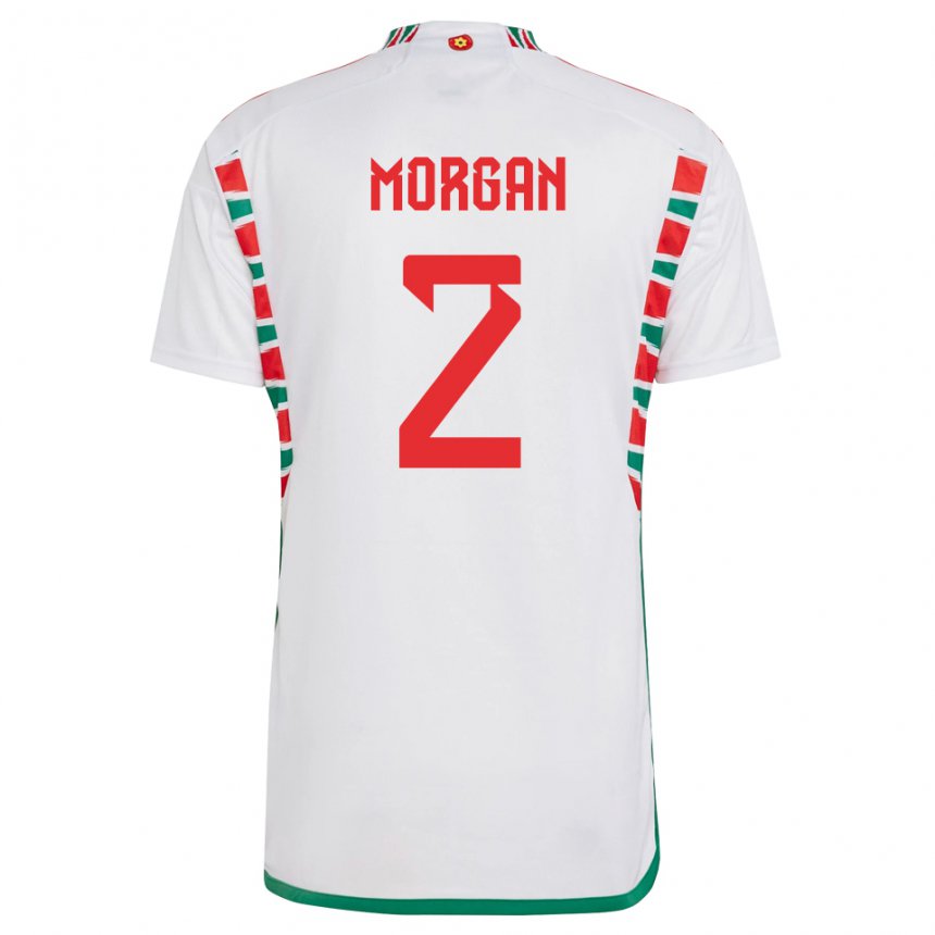 Homem Camisola Galesa Ffion Morgan #2 Branco Alternativa 22-24 Camisa Brasil