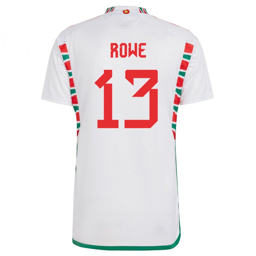 Homem Camisola Galesa Rachel Rowe #13 Branco Alternativa 22-24 Camisa Brasil