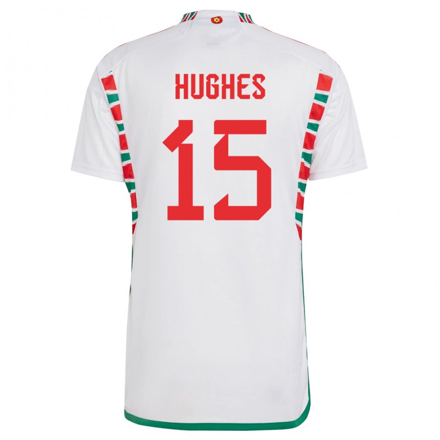 Homem Camisola Galesa Elise Hughes #15 Branco Alternativa 22-24 Camisa Brasil