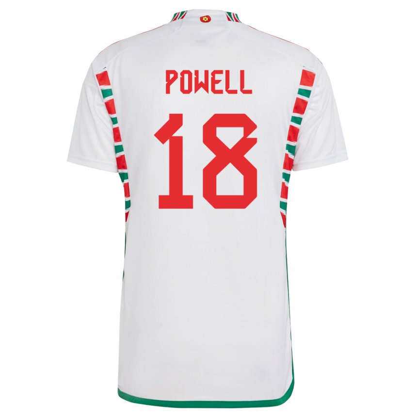 Homem Camisola Galesa Ella Powell #18 Branco Alternativa 22-24 Camisa Brasil