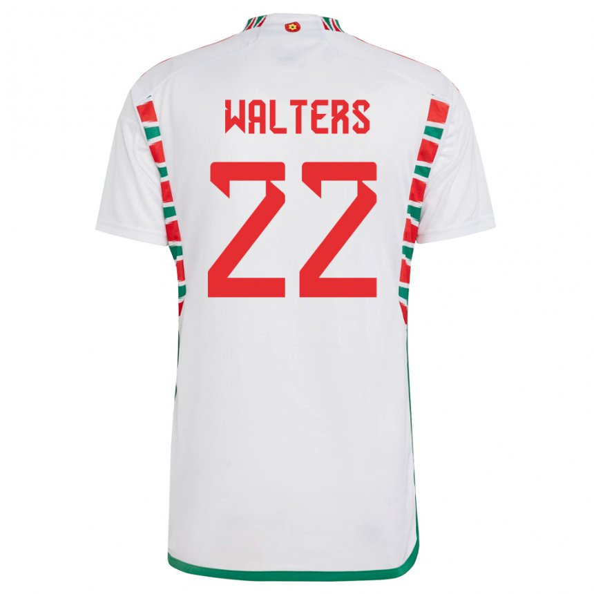 Homem Camisola Galesa Georgia Walters #22 Branco Alternativa 22-24 Camisa Brasil