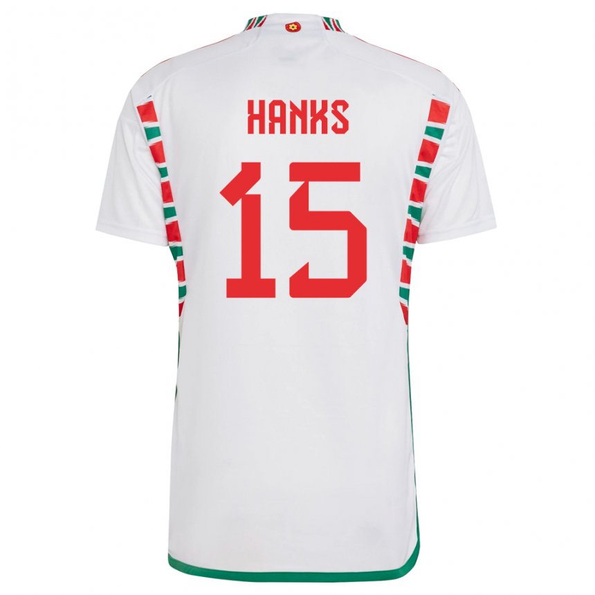 Homem Camisola Galesa Justin Hanks #15 Branco Alternativa 22-24 Camisa Brasil