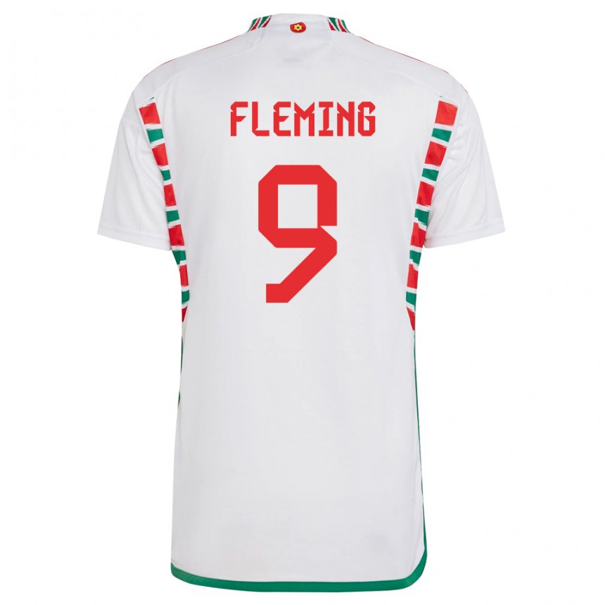 Homem Camisola Galesa Cole Fleming #9 Branco Alternativa 22-24 Camisa Brasil