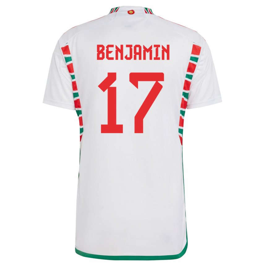 Homem Camisola Galesa Omari Benjamin #17 Branco Alternativa 22-24 Camisa Brasil